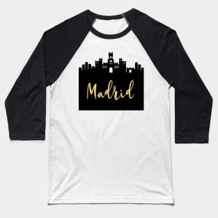 MADRID SPAIN DESIGNER SILHOUETTE SKYLINE ART Baseball T-Shirt